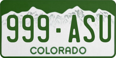 CO license plate 999ASU