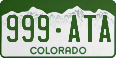 CO license plate 999ATA
