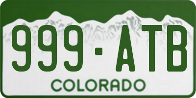 CO license plate 999ATB