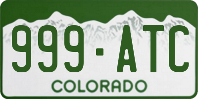 CO license plate 999ATC