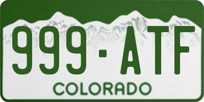 CO license plate 999ATF