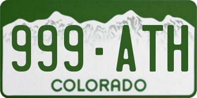 CO license plate 999ATH