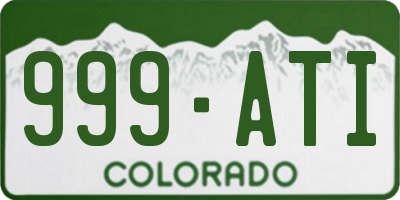 CO license plate 999ATI