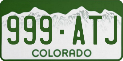 CO license plate 999ATJ
