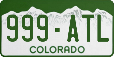 CO license plate 999ATL