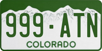 CO license plate 999ATN