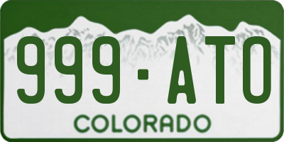 CO license plate 999ATO