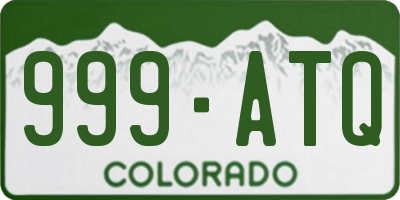 CO license plate 999ATQ