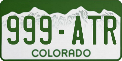 CO license plate 999ATR