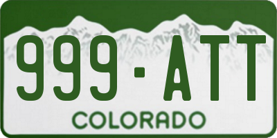 CO license plate 999ATT