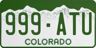 CO license plate 999ATU