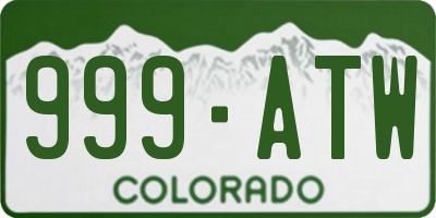 CO license plate 999ATW