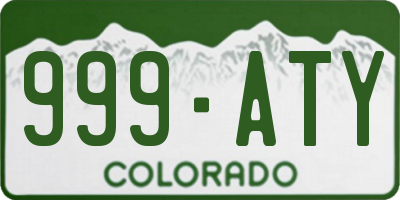 CO license plate 999ATY