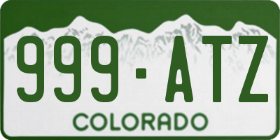 CO license plate 999ATZ