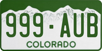 CO license plate 999AUB