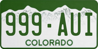 CO license plate 999AUI
