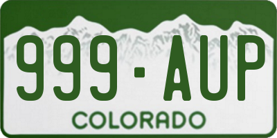 CO license plate 999AUP