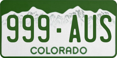 CO license plate 999AUS