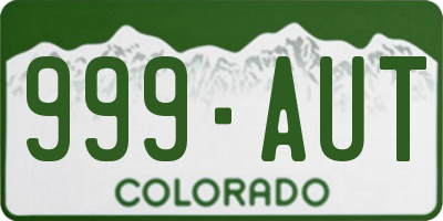 CO license plate 999AUT