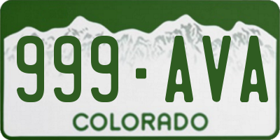 CO license plate 999AVA