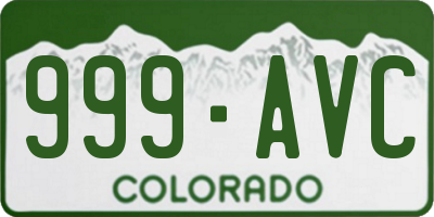 CO license plate 999AVC