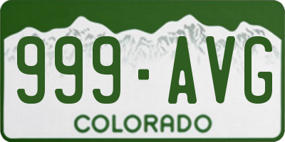 CO license plate 999AVG