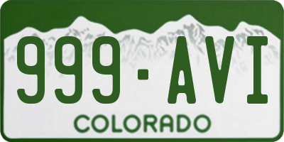 CO license plate 999AVI