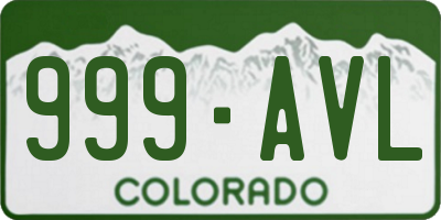 CO license plate 999AVL