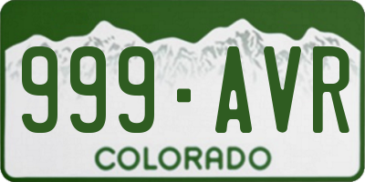 CO license plate 999AVR