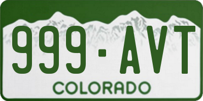 CO license plate 999AVT