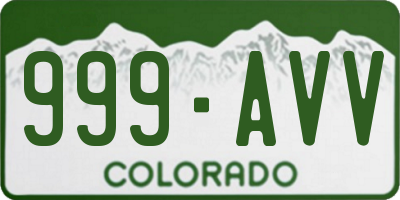 CO license plate 999AVV