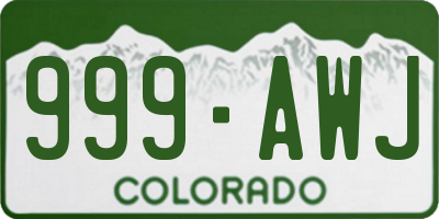 CO license plate 999AWJ