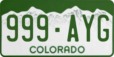 CO license plate 999AYG