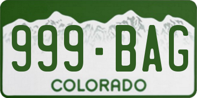 CO license plate 999BAG