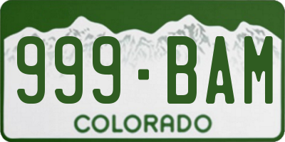 CO license plate 999BAM