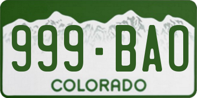 CO license plate 999BAO