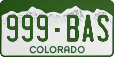 CO license plate 999BAS