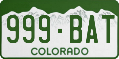 CO license plate 999BAT