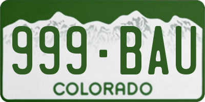 CO license plate 999BAU