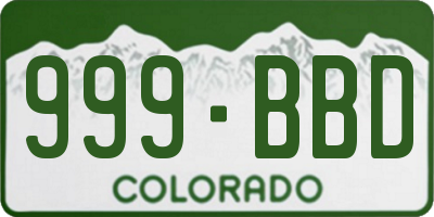 CO license plate 999BBD