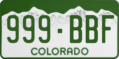 CO license plate 999BBF