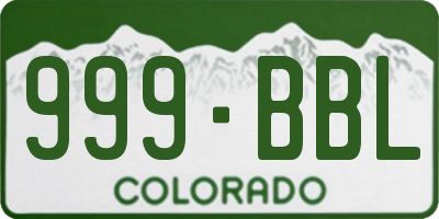 CO license plate 999BBL
