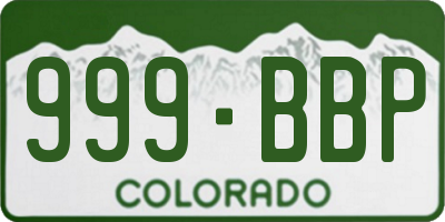 CO license plate 999BBP