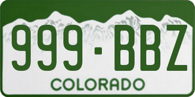 CO license plate 999BBZ