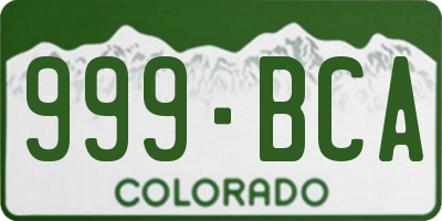CO license plate 999BCA