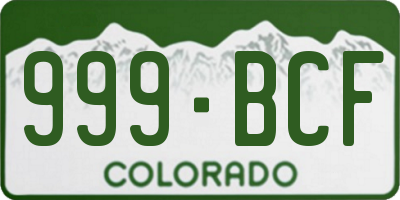 CO license plate 999BCF