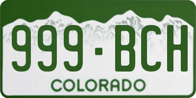 CO license plate 999BCH