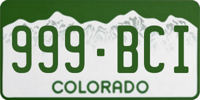 CO license plate 999BCI