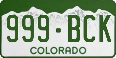 CO license plate 999BCK
