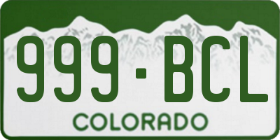 CO license plate 999BCL